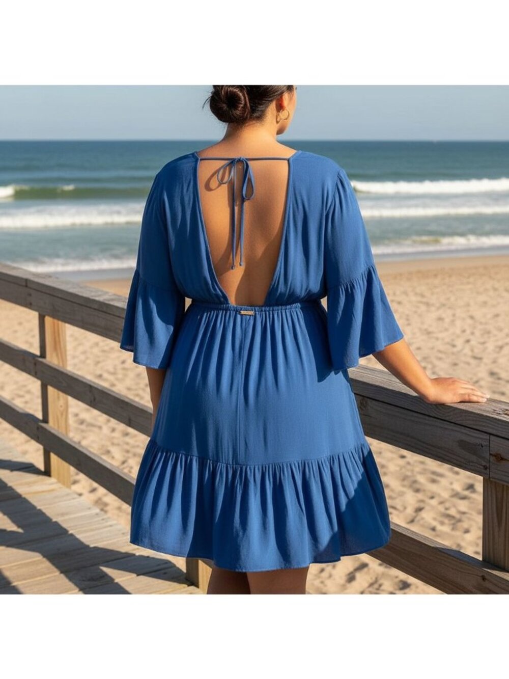 Raisins 3X Tavarua Swimwear Cover-up Dress Side Pocket Swimsuit Open-Back Cover